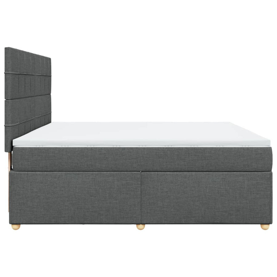 Boxspring met matras stof donkergrijs 180x200 cm