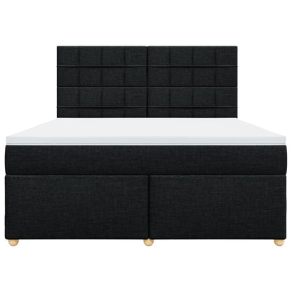 Boxspring met matras stof zwart 180x200 cm