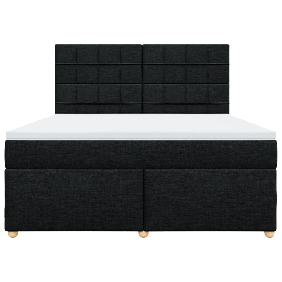 Boxspring met matras stof zwart 180x200 cm