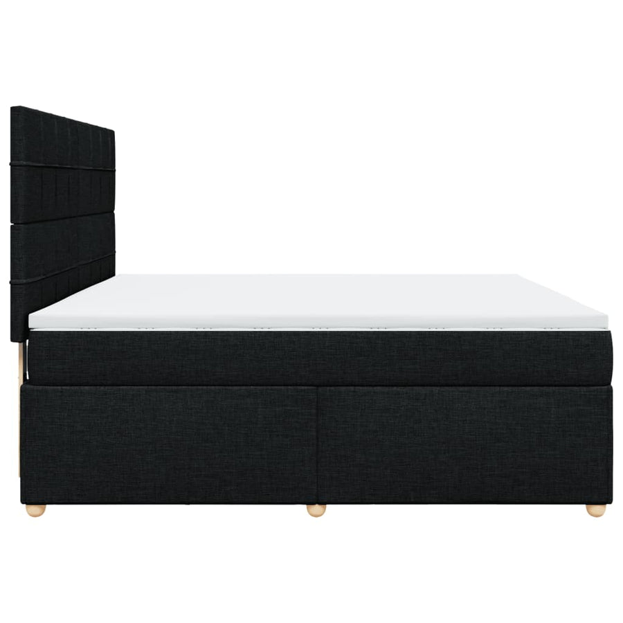 Boxspring met matras stof zwart 180x200 cm