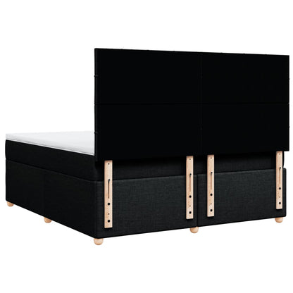 Boxspring met matras stof zwart 180x200 cm