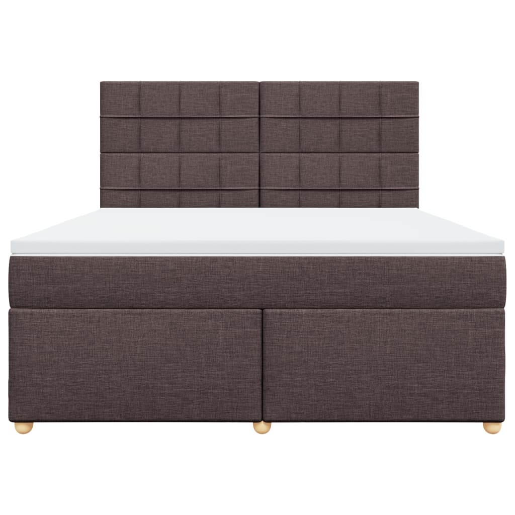 Boxspring met matras stof donkerbruin 180x200 cm