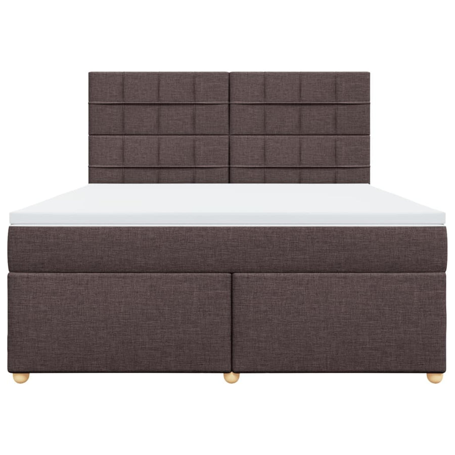Boxspring met matras stof donkerbruin 180x200 cm