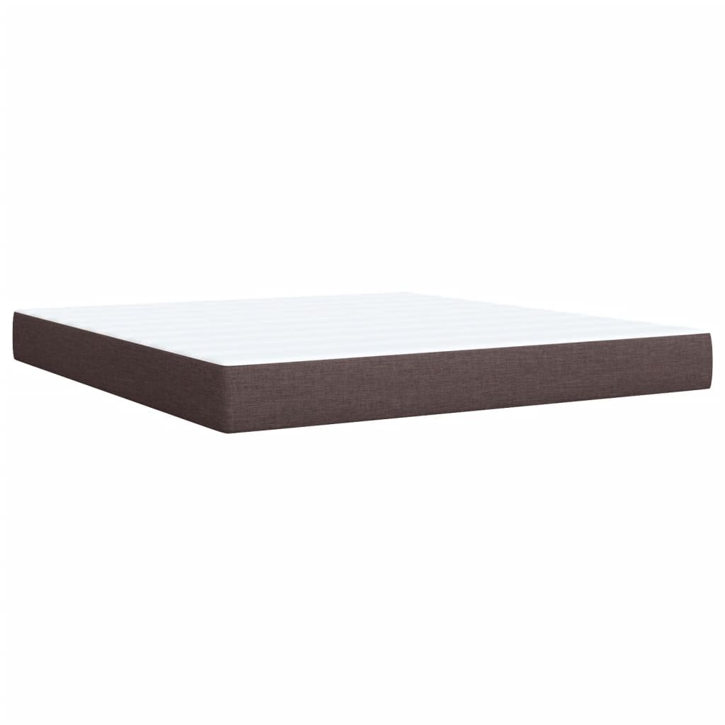 Boxspring met matras stof donkerbruin 180x200 cm