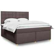Boxspring 180x200 cm donkerbruin met matras