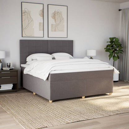 Boxspring met matras stof taupe 180x200 cm