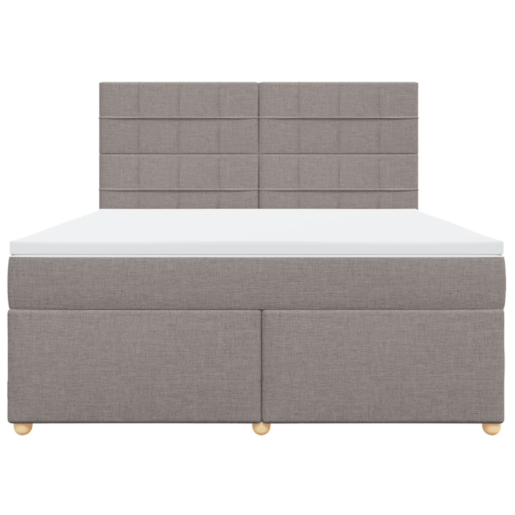 Boxspring met matras stof taupe 180x200 cm