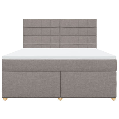 Boxspring met matras stof taupe 180x200 cm