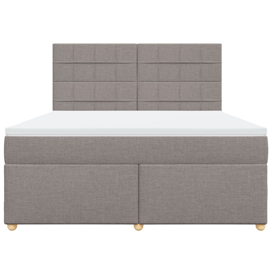 Boxspring met matras stof taupe 180x200 cm