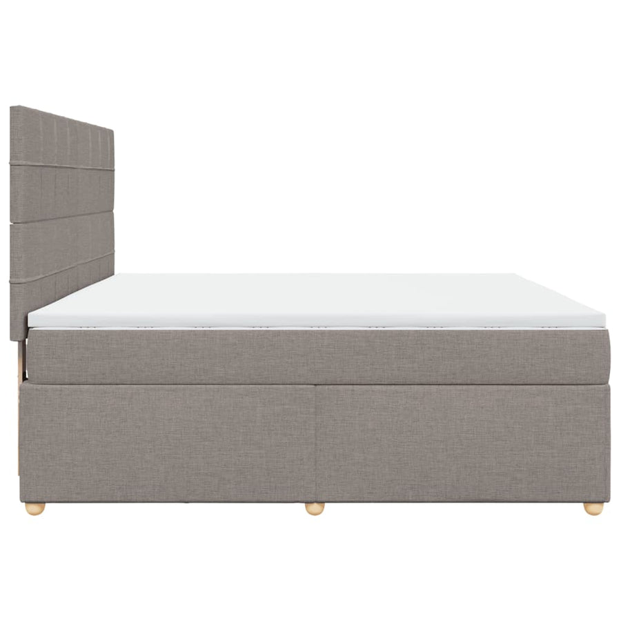 Boxspring met matras stof taupe 180x200 cm