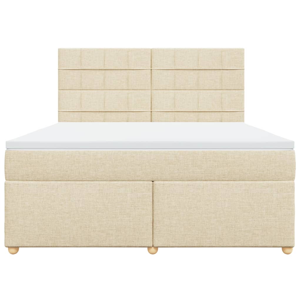 Boxspring met matras stof crèmekleurig 180x200 cm