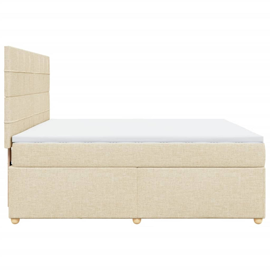 Boxspring met matras stof crèmekleurig 180x200 cm