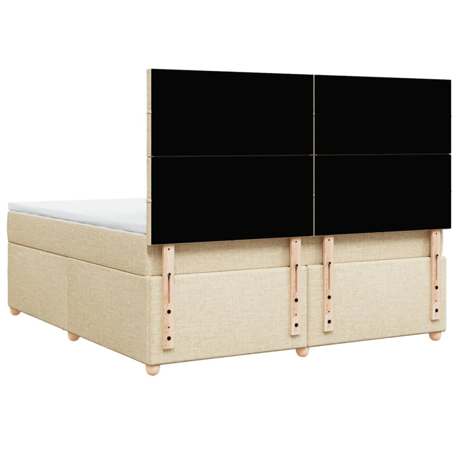 Boxspring met matras stof crèmekleurig 180x200 cm