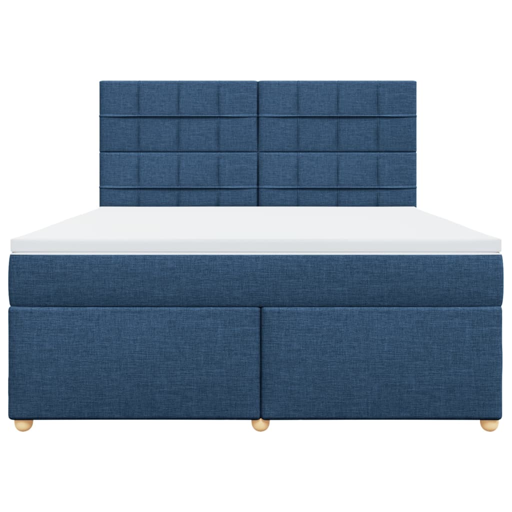 Boxspring met matras stof blauw 180x200 cm