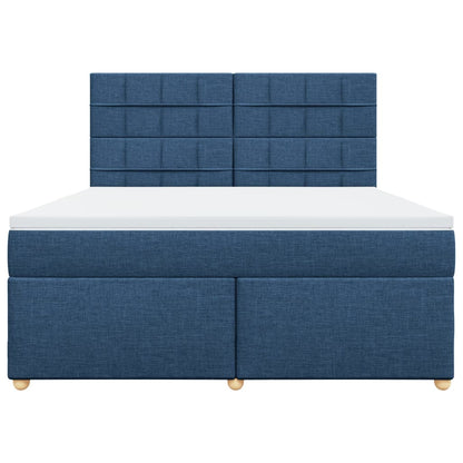 Boxspring met matras stof blauw 180x200 cm
