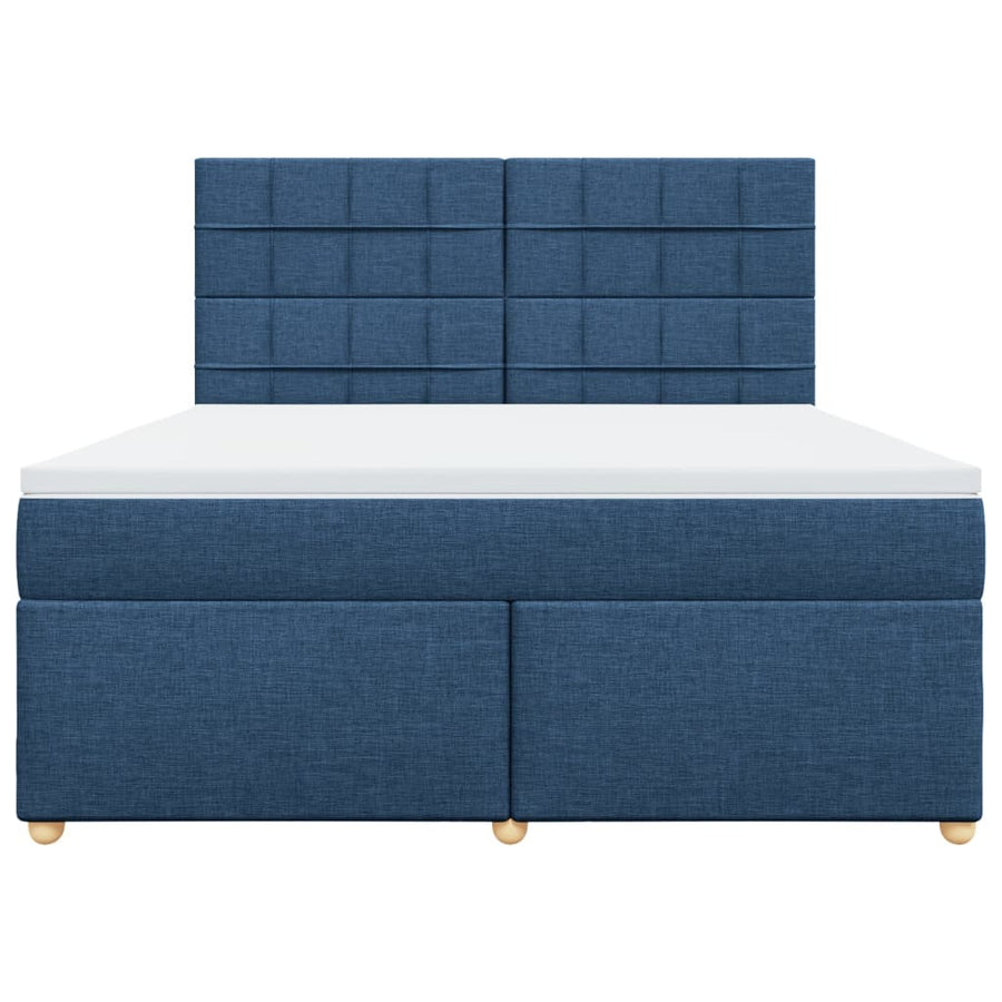 Boxspring met matras stof blauw 180x200 cm