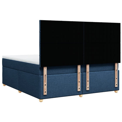 Boxspring met matras stof blauw 180x200 cm