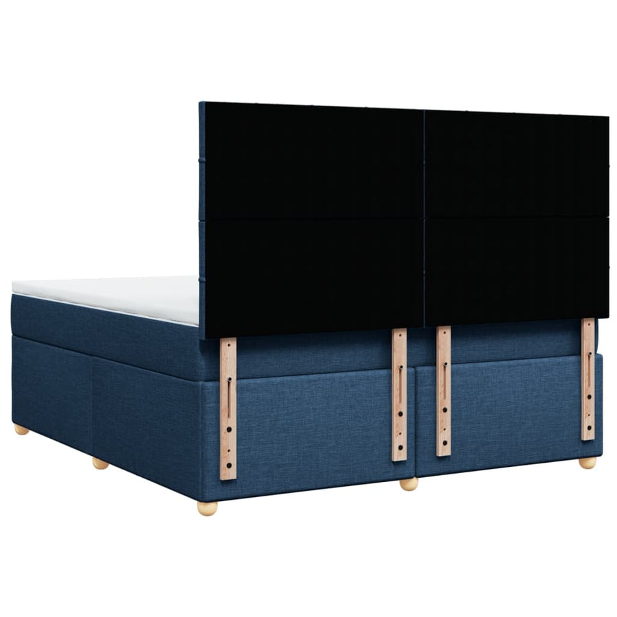 Boxspring met matras stof blauw 180x200 cm