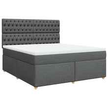 Boxspring met matras stof donkergrijs 180x200 cm