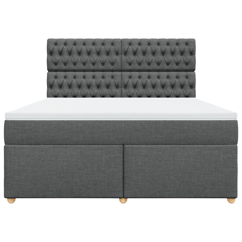 Boxspring met matras stof donkergrijs 180x200 cm