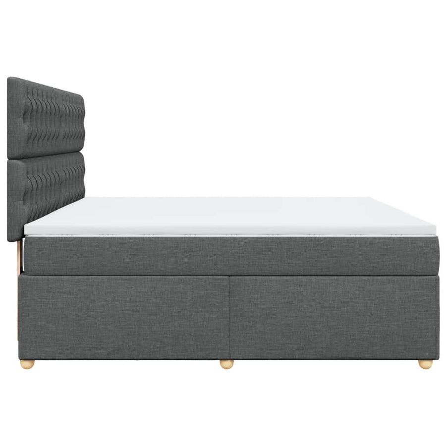 Boxspring met matras stof donkergrijs 180x200 cm