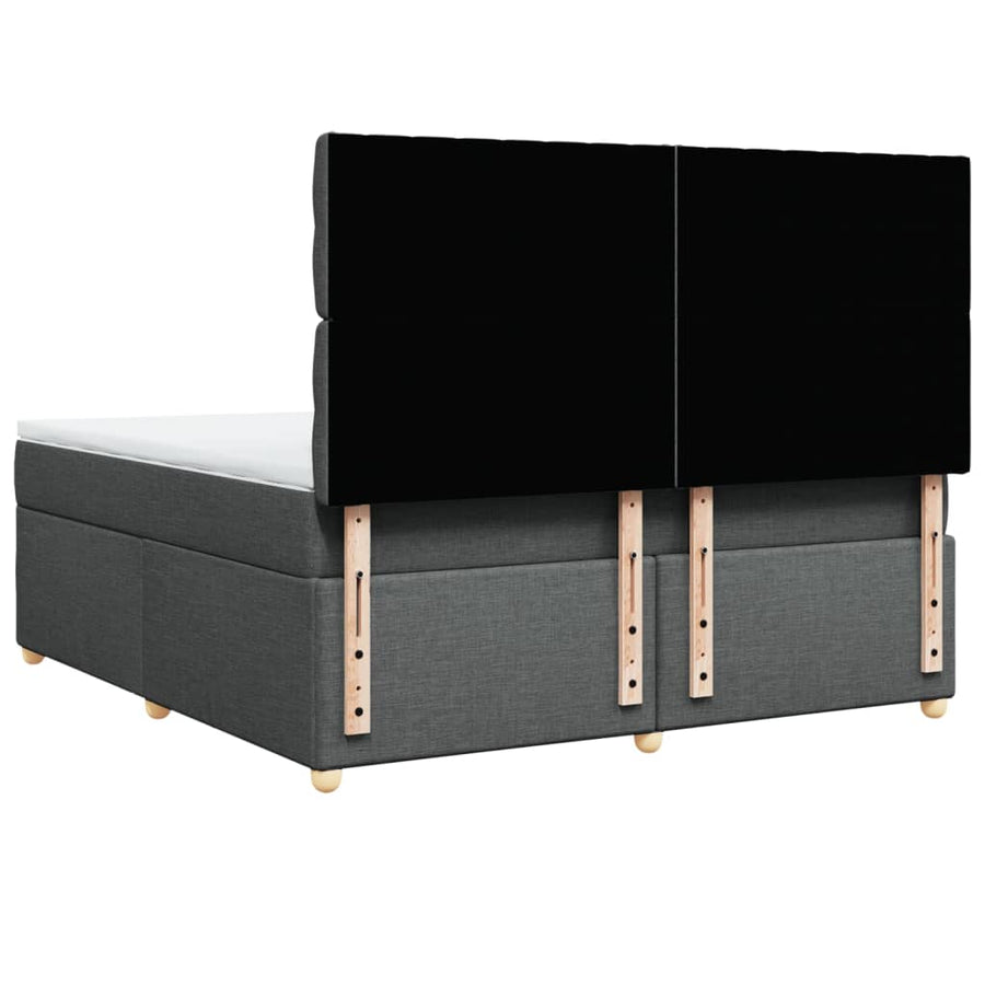 Boxspring met matras stof donkergrijs 180x200 cm