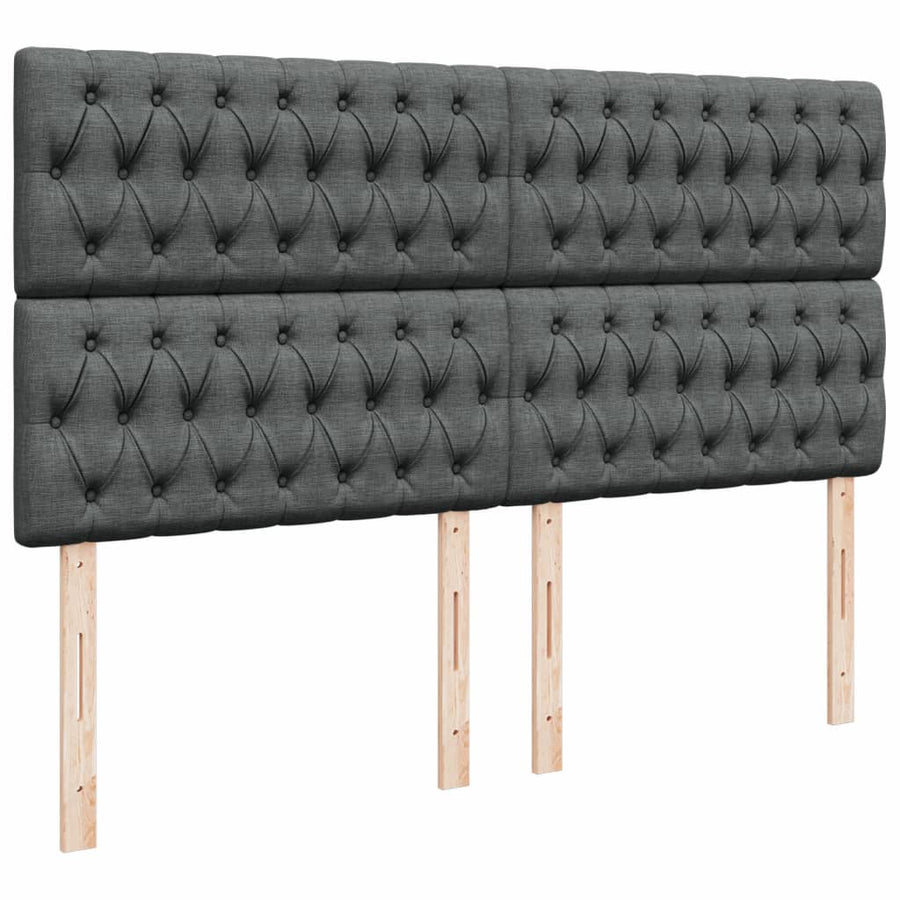 Boxspring met matras stof donkergrijs 180x200 cm
