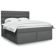 Boxspring met matras 180x200 cm donkergrijs