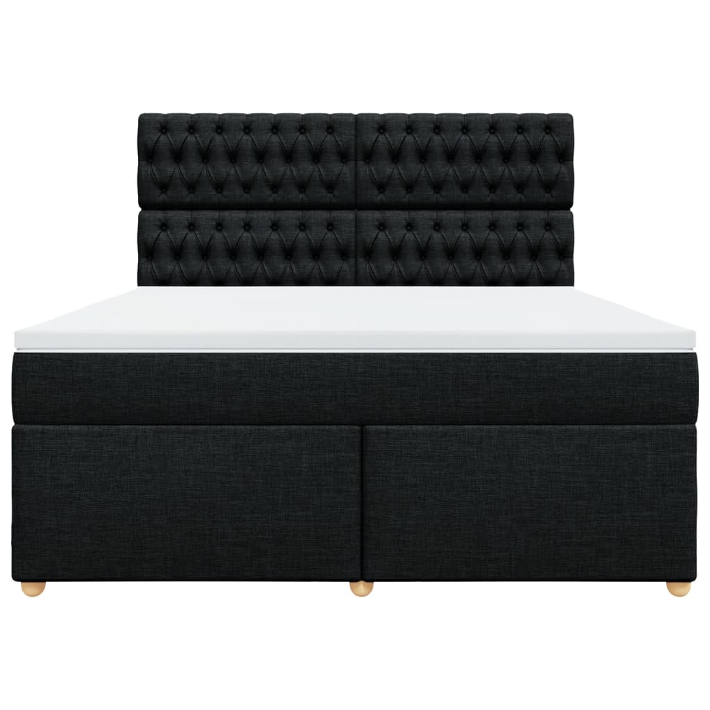 Boxspring met matras stof zwart 180x200 cm