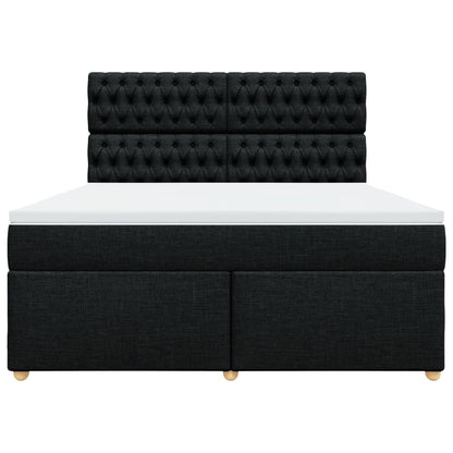 Boxspring met matras stof zwart 180x200 cm