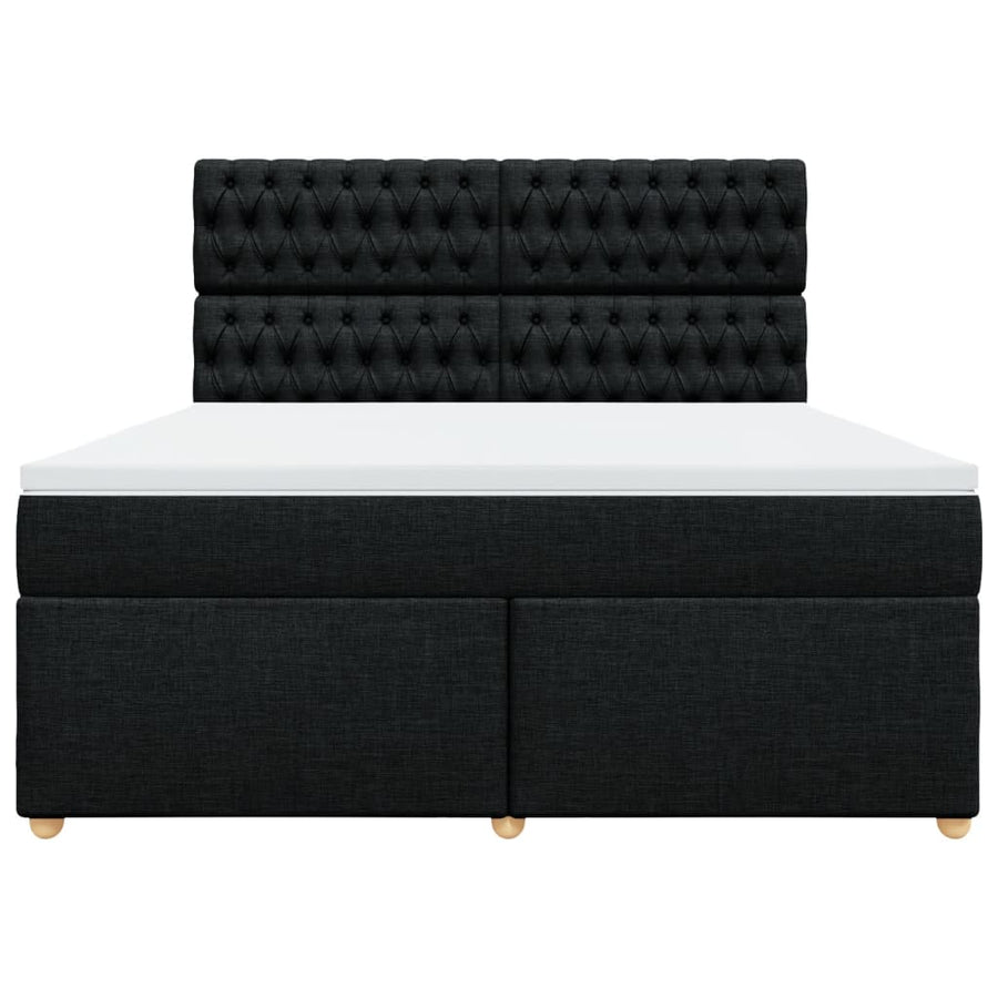 Boxspring met matras stof zwart 180x200 cm
