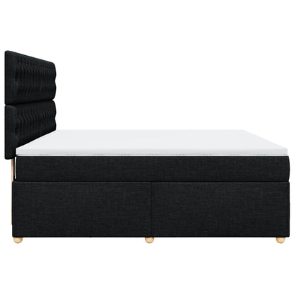 Boxspring met matras stof zwart 180x200 cm
