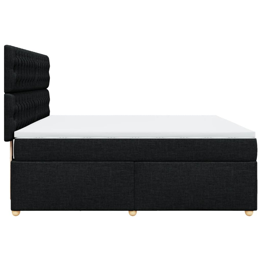 Boxspring met matras stof zwart 180x200 cm
