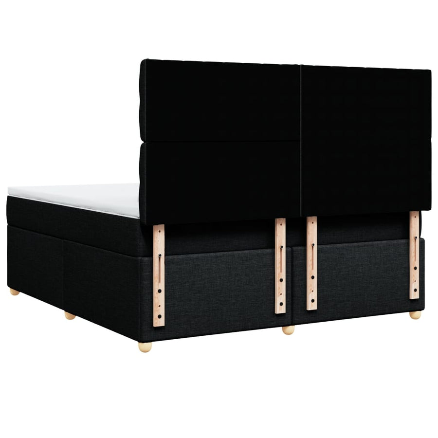Boxspring met matras stof zwart 180x200 cm