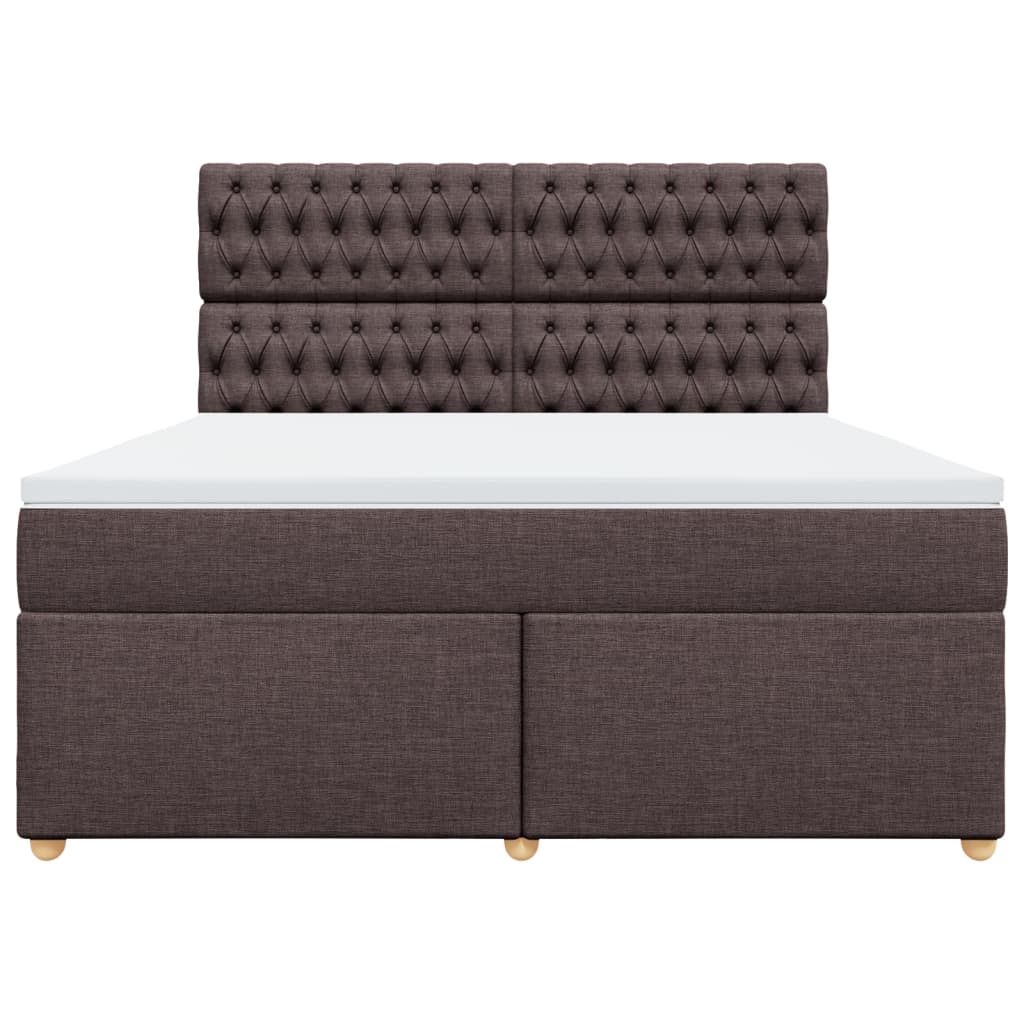 Boxspring met matras stof donkerbruin 180x200 cm