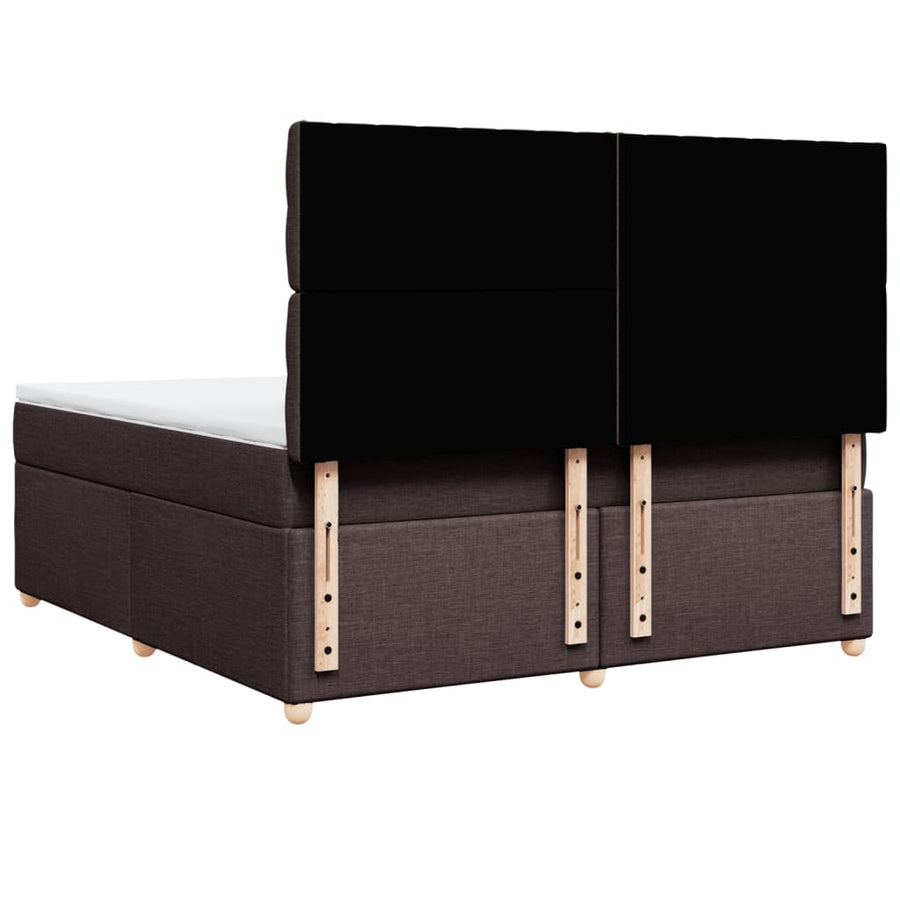 Boxspring met matras stof donkerbruin 180x200 cm