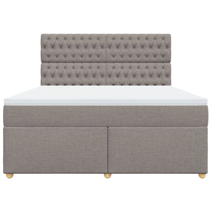 Boxspring met matras stof taupe 180x200 cm