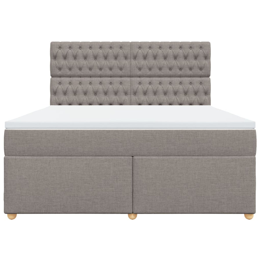 Boxspring met matras stof taupe 180x200 cm