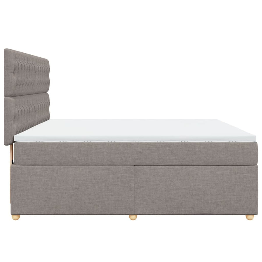 Boxspring met matras stof taupe 180x200 cm