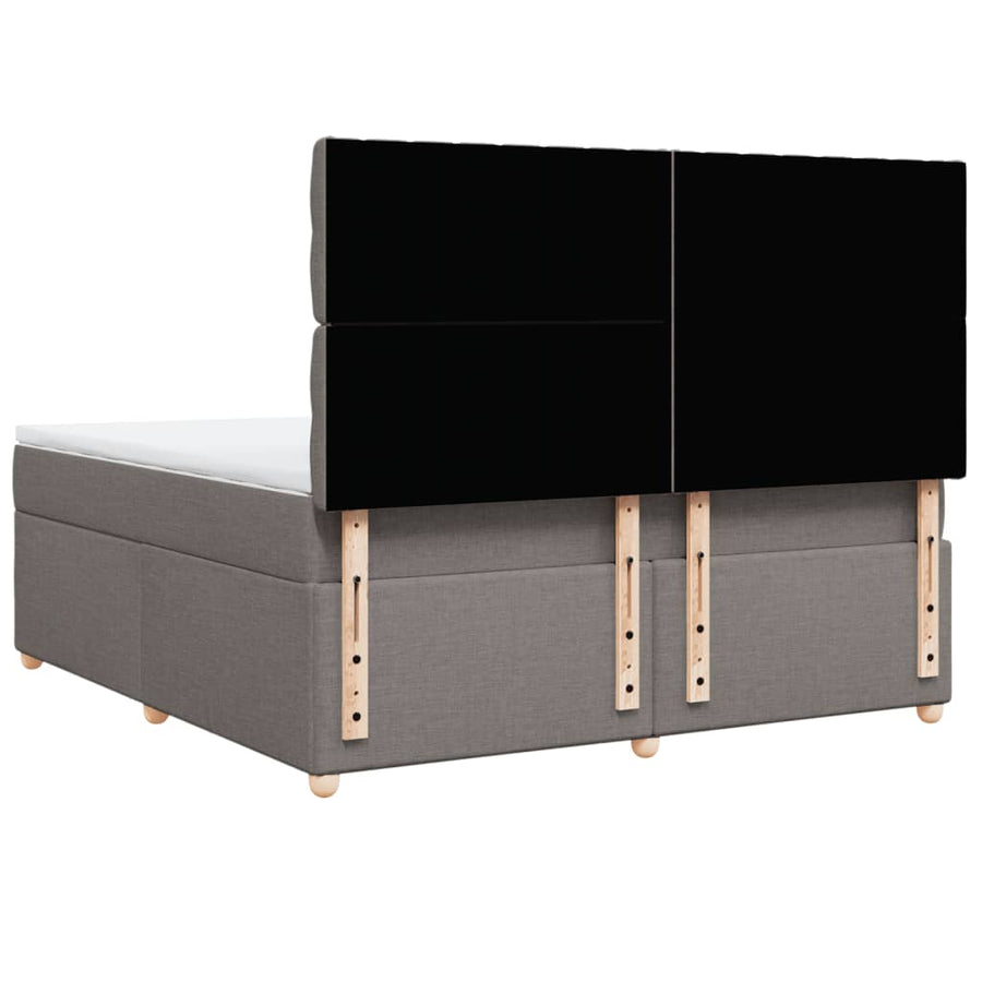 Boxspring met matras stof taupe 180x200 cm