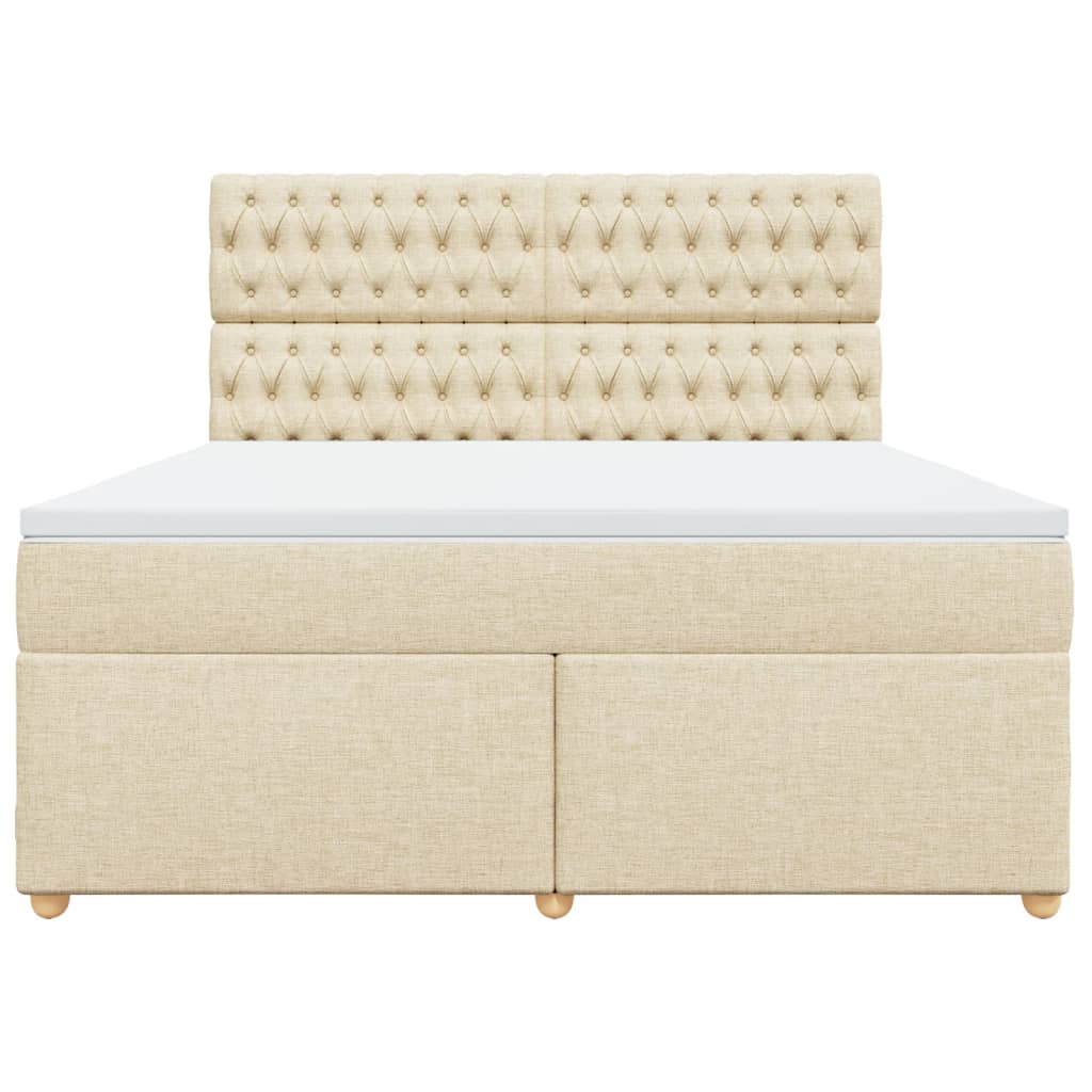 Boxspring met matras stof crèmekleurig 180x200 cm