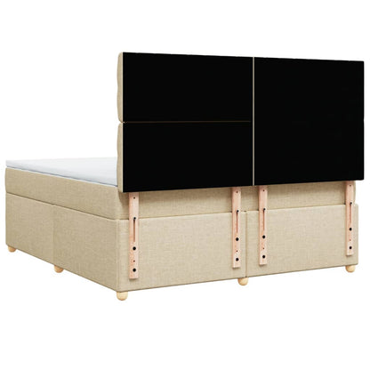 Boxspring met matras stof crèmekleurig 180x200 cm