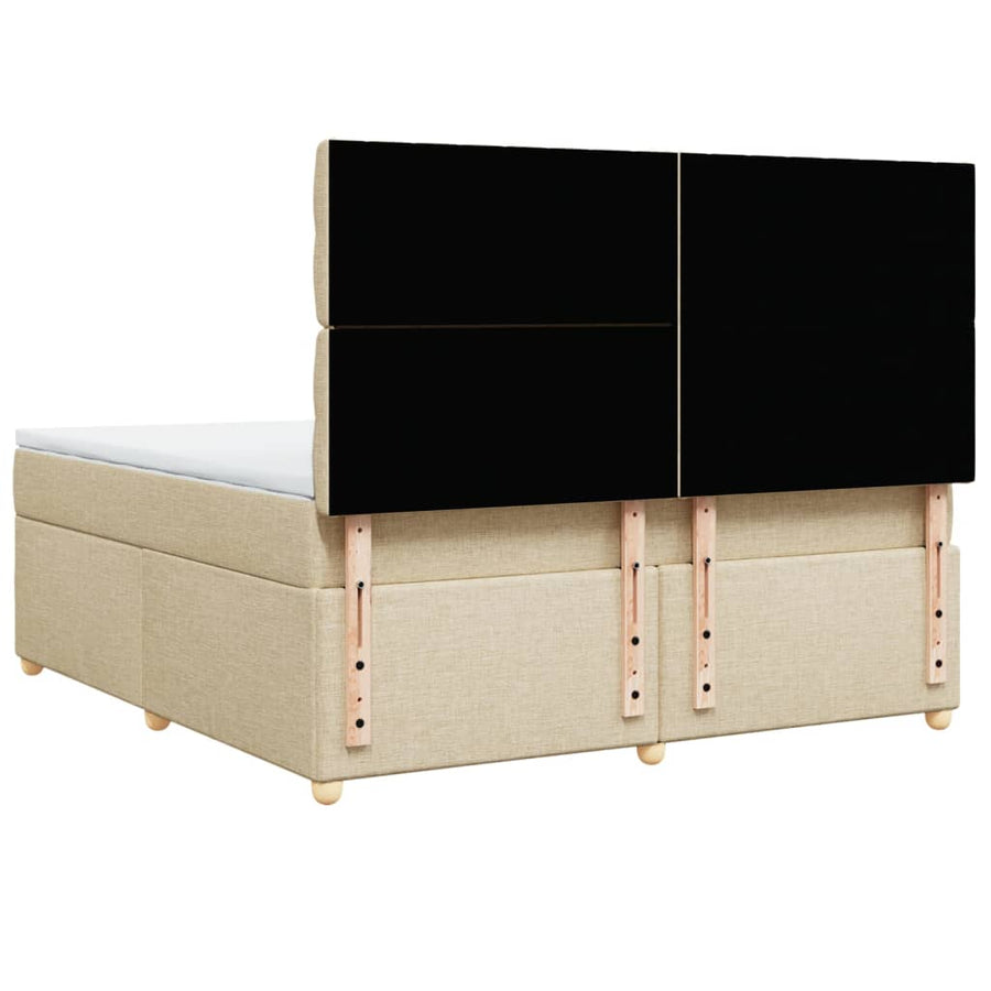 Boxspring met matras stof crèmekleurig 180x200 cm