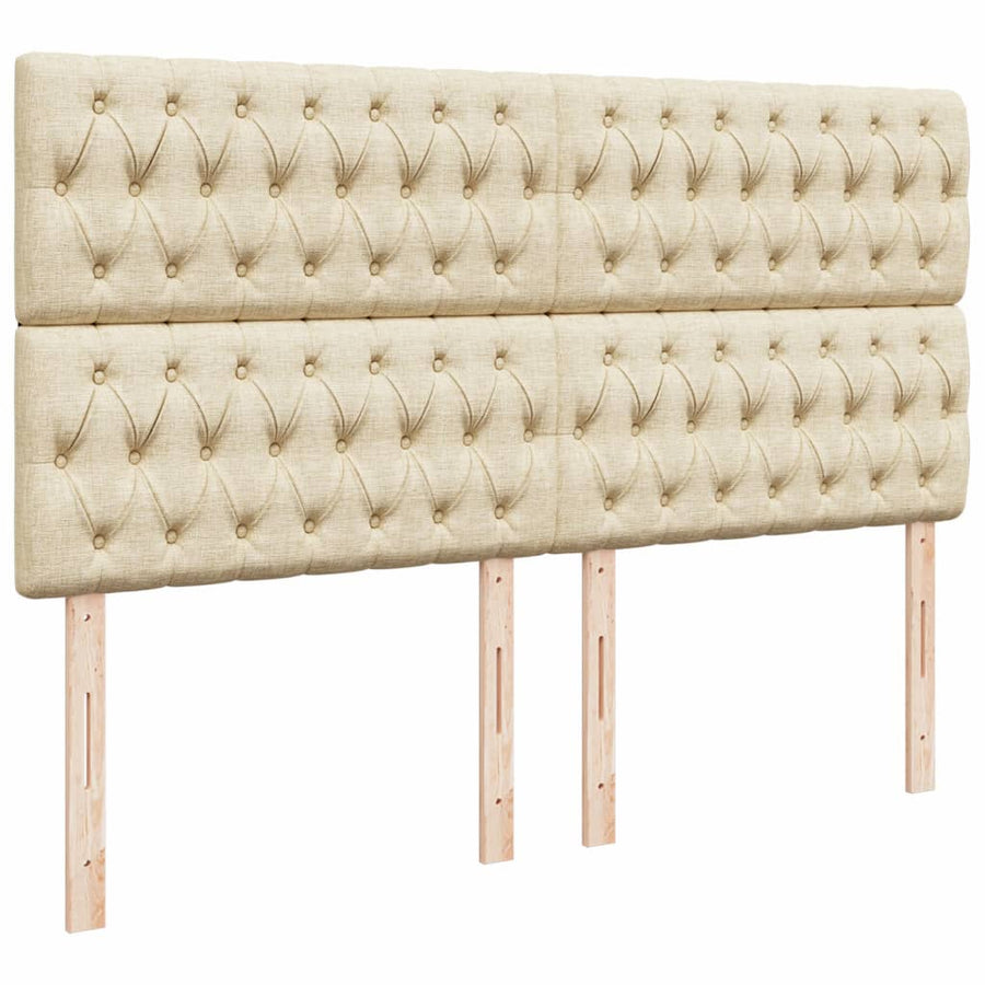 Boxspring met matras stof crèmekleurig 180x200 cm