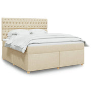 Boxspring met matras 180x200 cm crèmekleurig