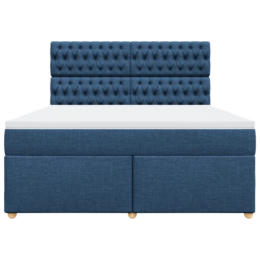 Boxspring met matras stof blauw 180x200 cm