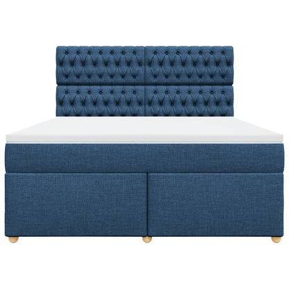 Boxspring met matras stof blauw 180x200 cm