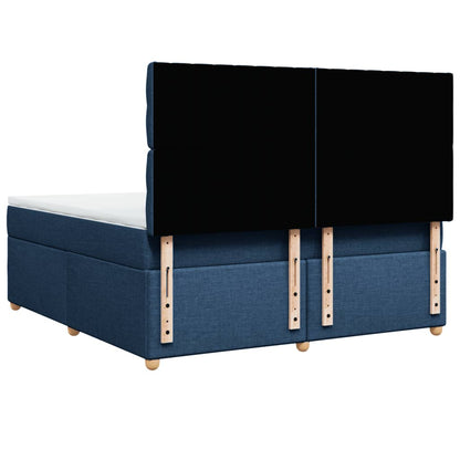 Boxspring met matras stof blauw 180x200 cm