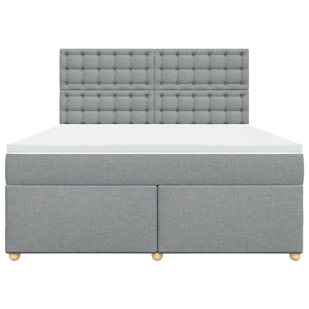 Boxspring met matras stof lichtgrijs 180x200 cm
