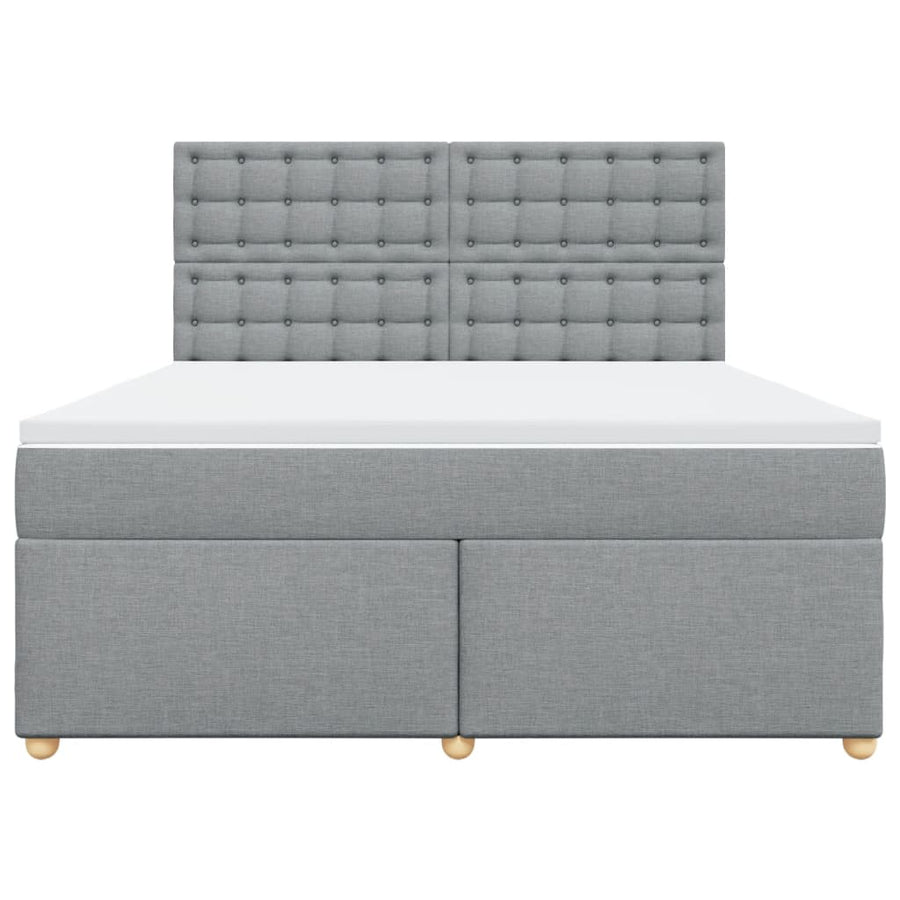 Boxspring met matras stof lichtgrijs 180x200 cm